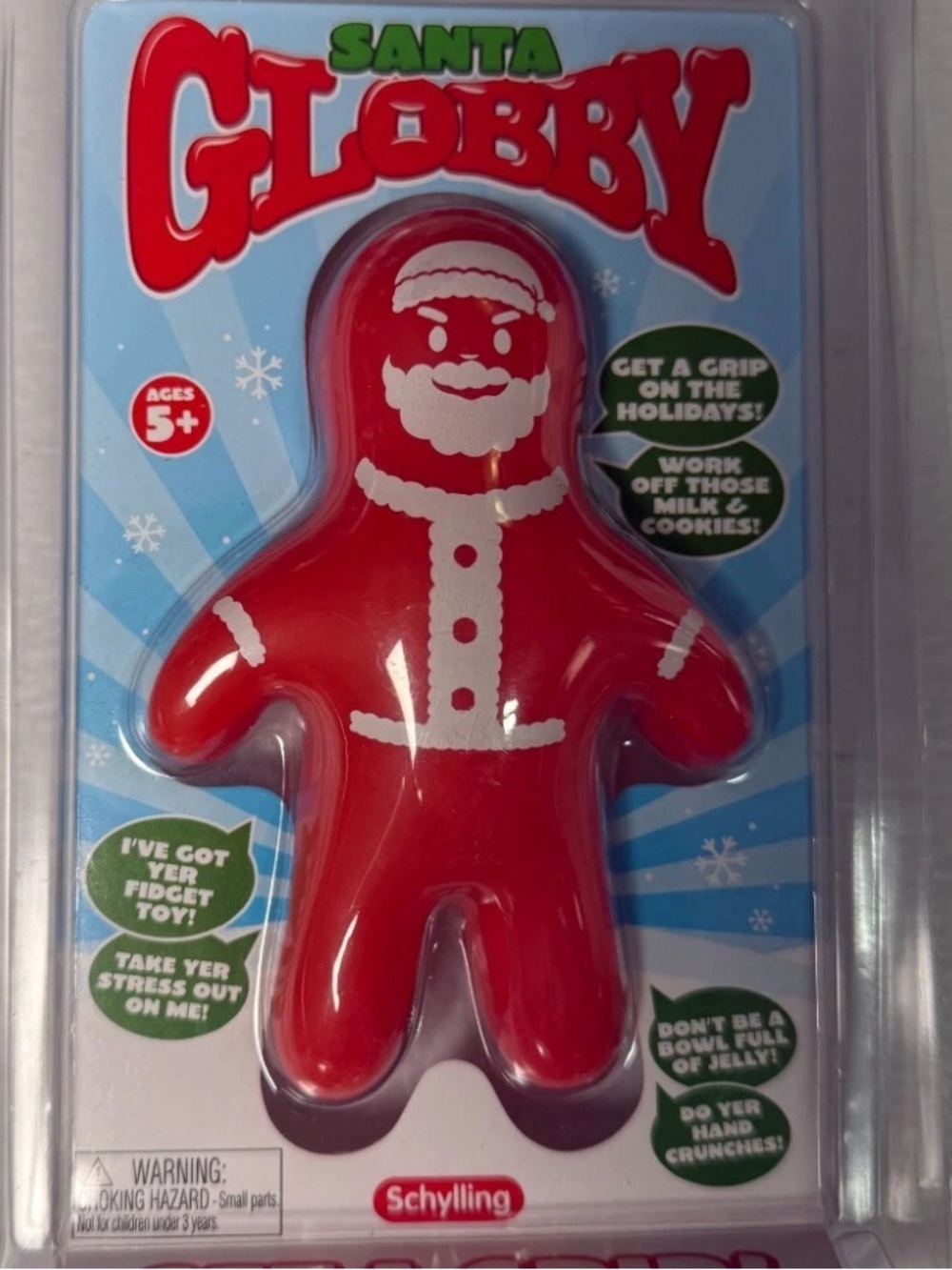 Schylling Santa Globby Squishy Stretch Squeeze NEW